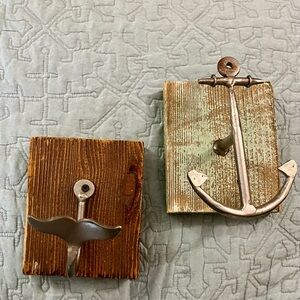 Rustic Anchor and Whale Tail Wall Hooks